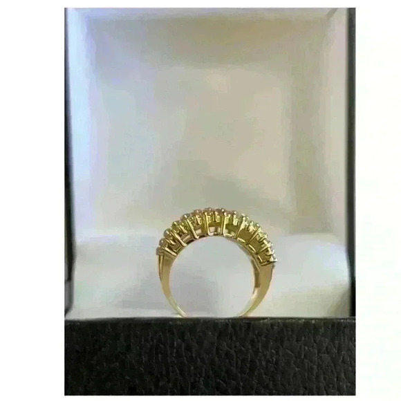 Giani Bernini Cubic Zirconia Multi Row Princess In 18k Gold Over Silver Size 6 - Picture 8 of 9